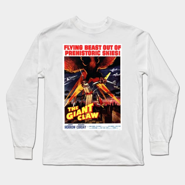 Classic Science Fiction Movie Poster - The Giant Claw Long Sleeve T-Shirt by Starbase79